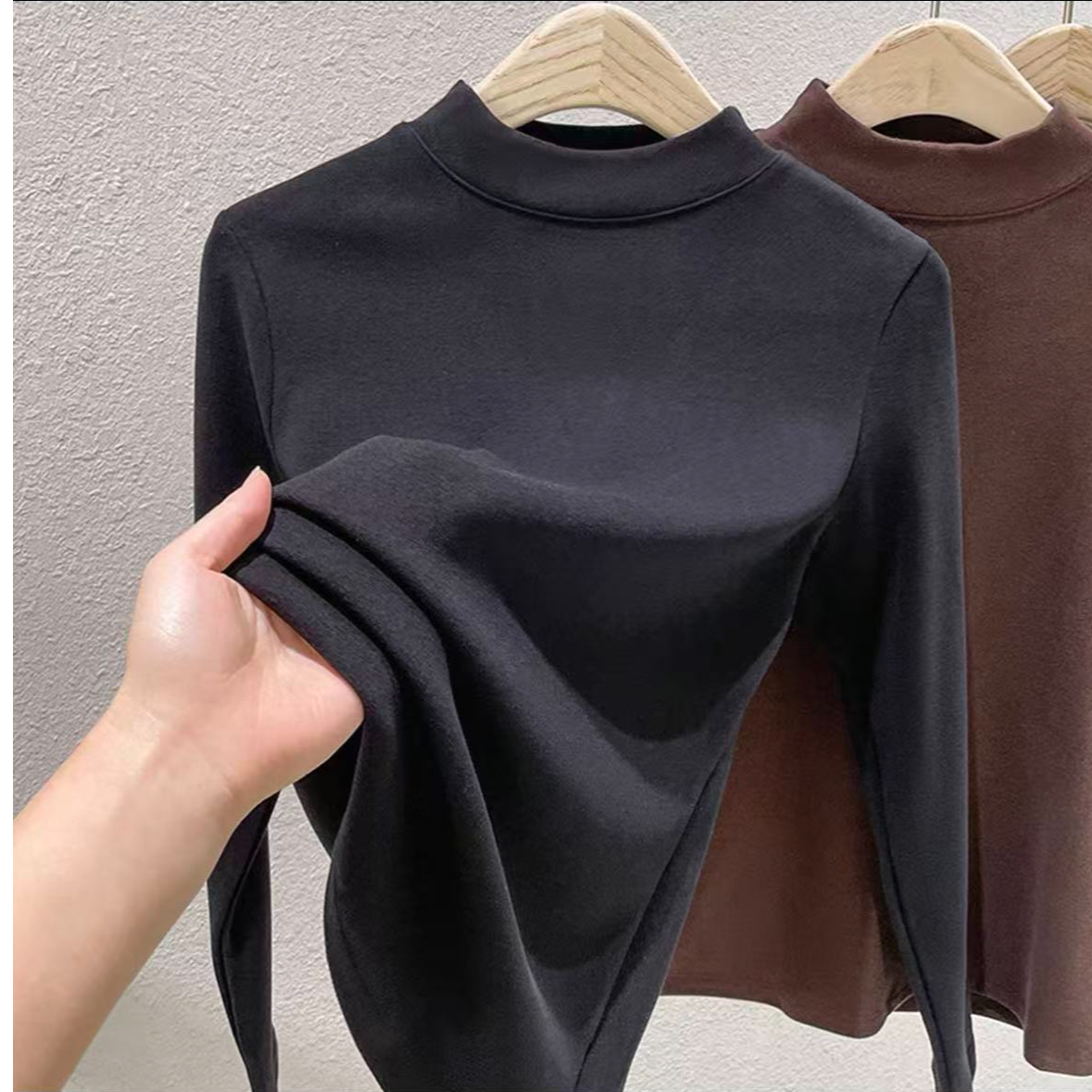 9273-滋养衣（黑色）中领保暖打底衫