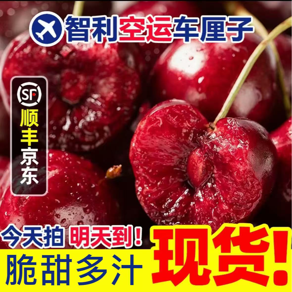 N【现在拍明天到】智利空运进口车厘子2-3JD净果800-2500g鲜水果桑提娜樱桃内附果径卡桑提娜樱桃智利共和国
