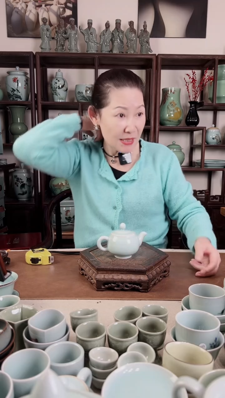 纯手工 粉青 壶（大口）