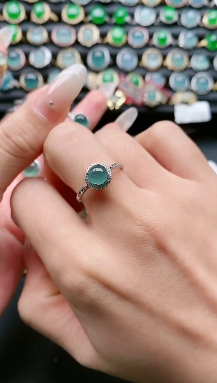 【闪购商品】翡翠戒指银S925镶嵌111111