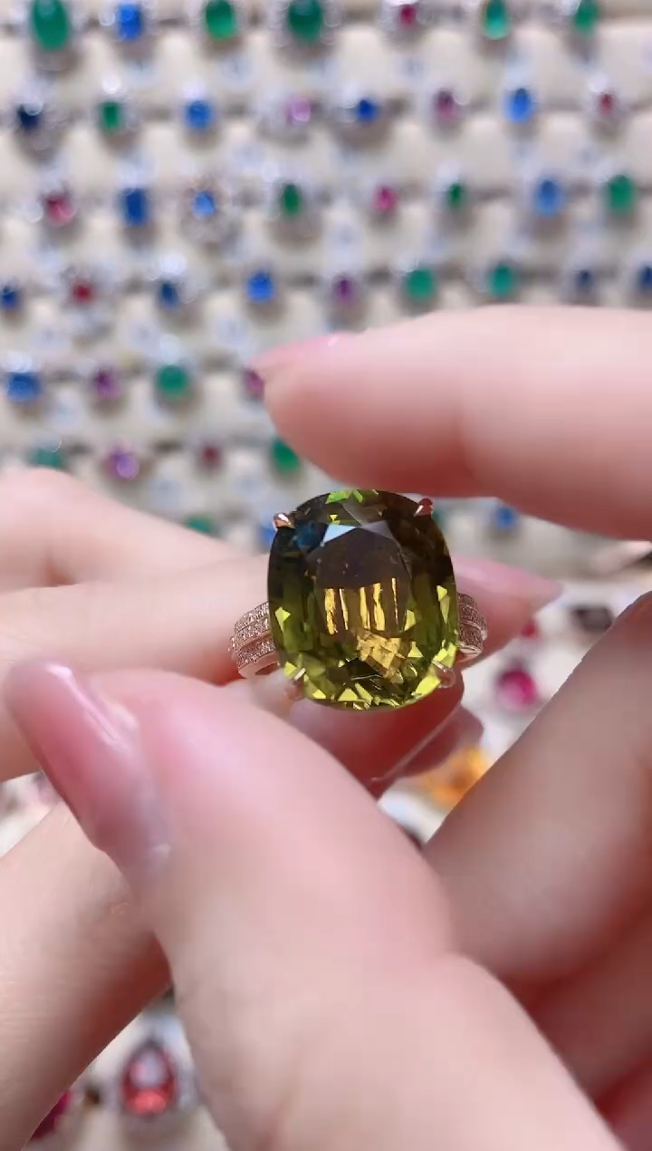 【闪购商品】碧玺18K金戒指18K金镶嵌1