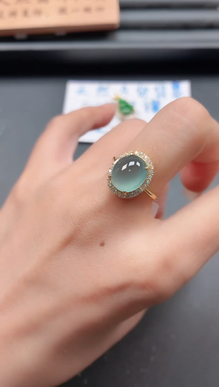 银S925镶嵌戒指翡翠1111