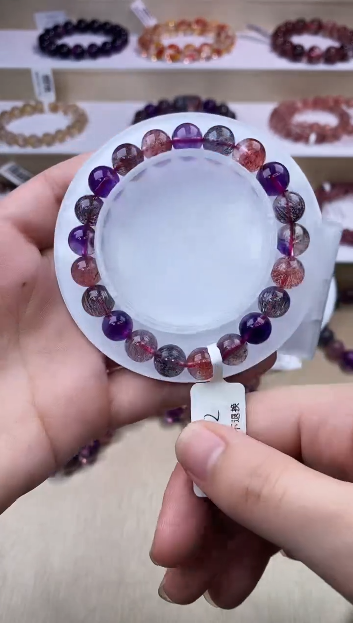 【闪购商品】水晶手链未镶嵌黑加仑超七单圈9m+