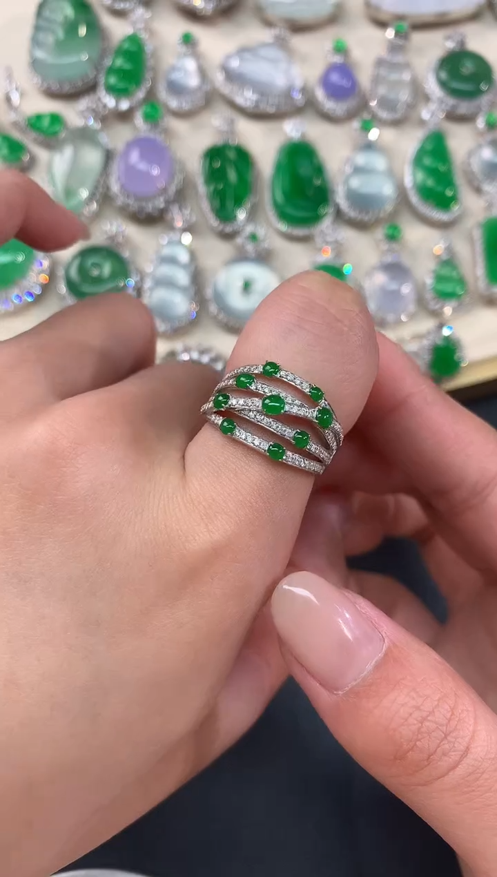 【闪购商品】翡翠戒指18K金镶嵌A115|8800