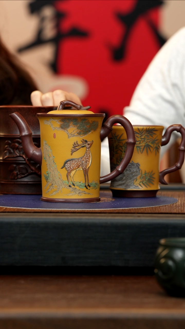 【闪购商品】紫砂茶壶ZCP 双色 秀竹套组 290cc