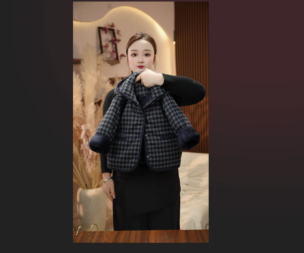 【三小织】2冬季新款儿童洋气小众重磅时尚设计师加棉外套SDMW2238