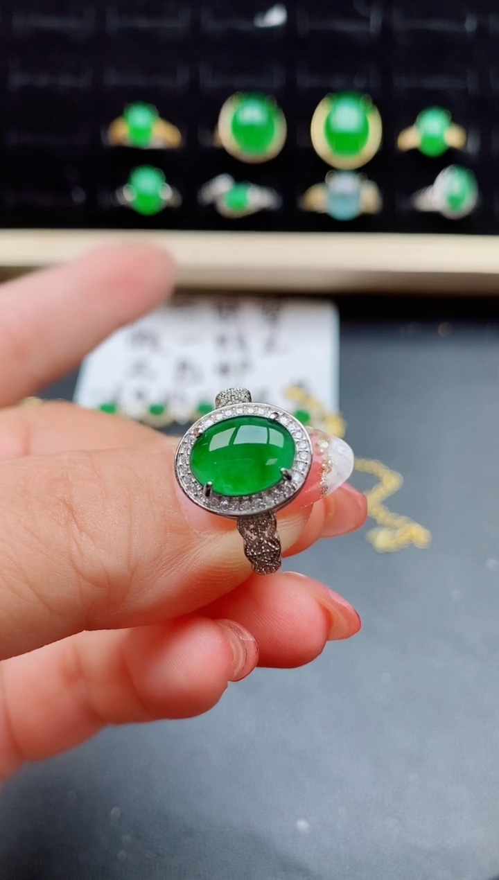 【闪购商品】翡翠戒指银S925镶嵌50850