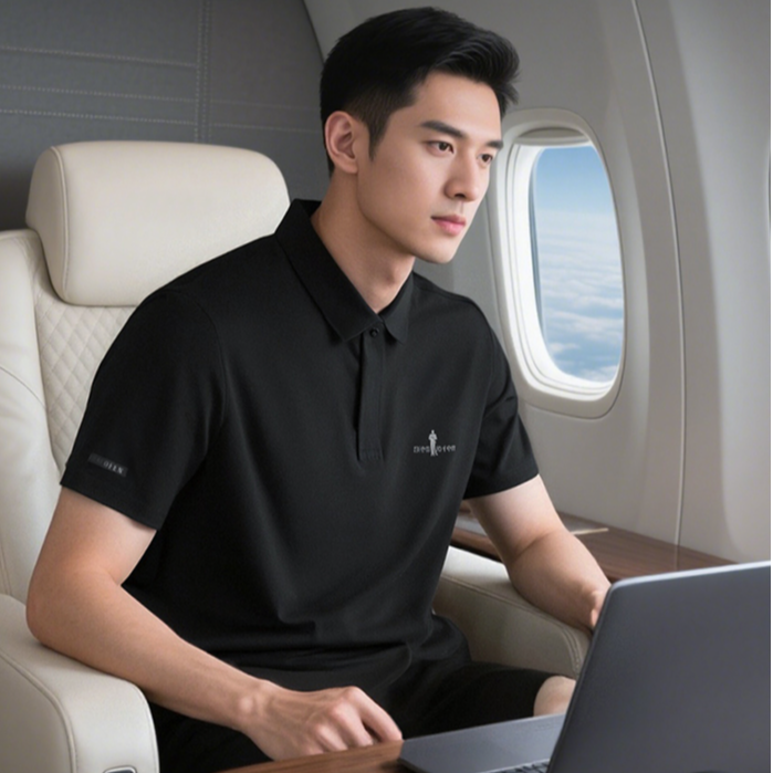 【不易变形修饰颈线小领T】比音勒芬2025新款短袖立体polo