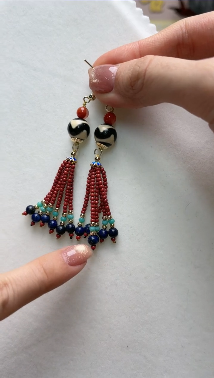 【闪购商品】玛瑙/玉髓耳饰合金th5972