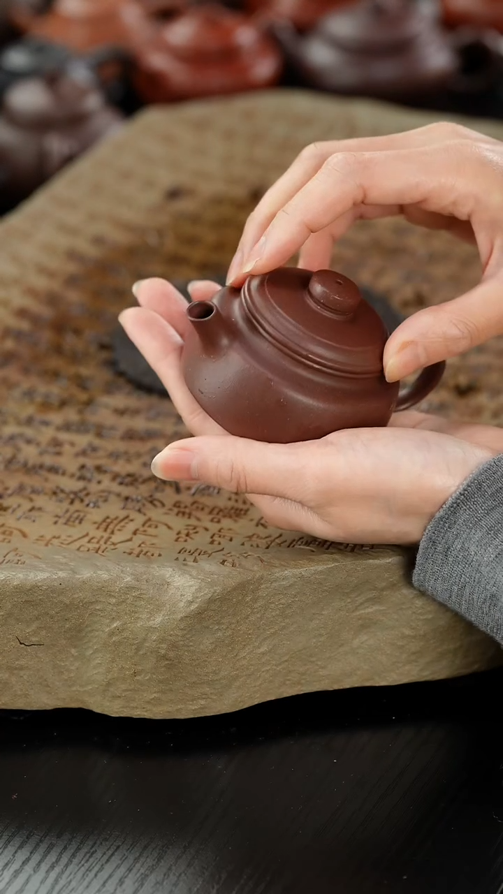 【闪购商品】紫砂茶壶lx老紫泥扁德钟120cc