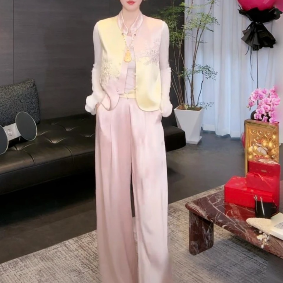 【云中锦书】春装新款国风刺绣提花套装