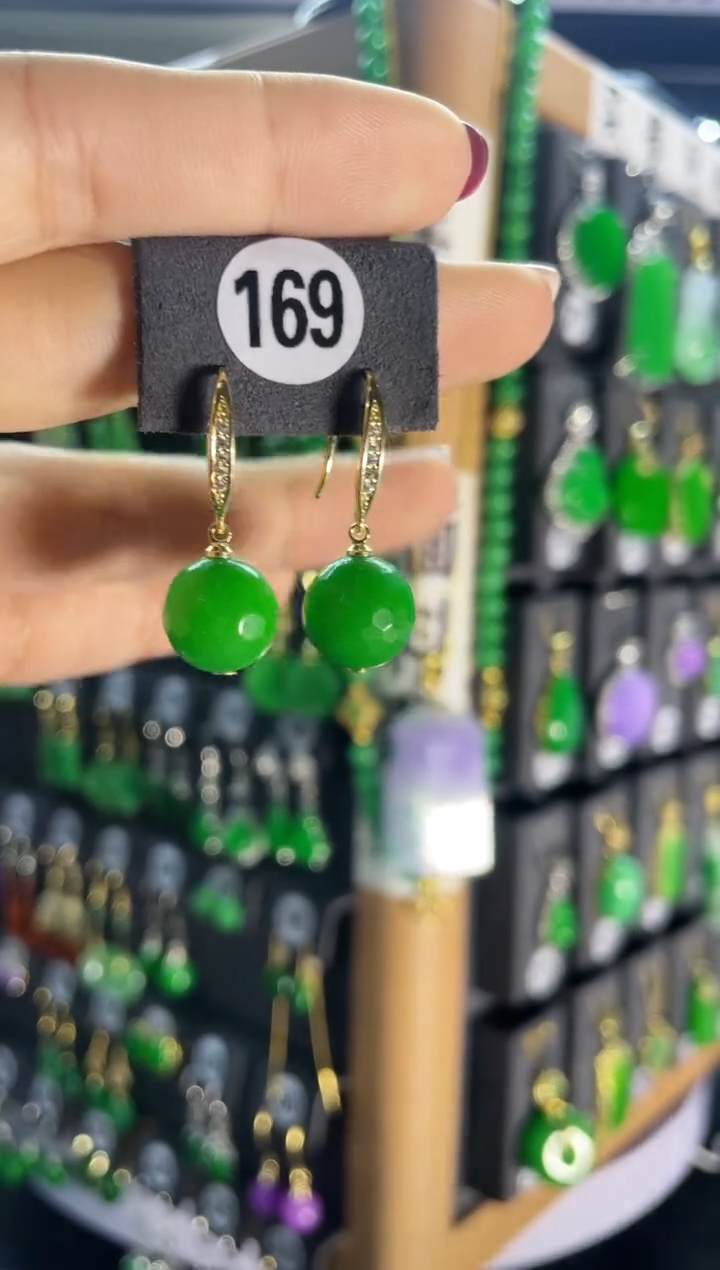 【闪购商品】翡翠耳饰银S925镶嵌169    