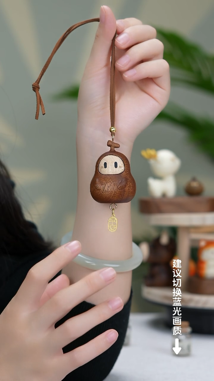 （新品首发）木质拼接福禄娃娃车挂件