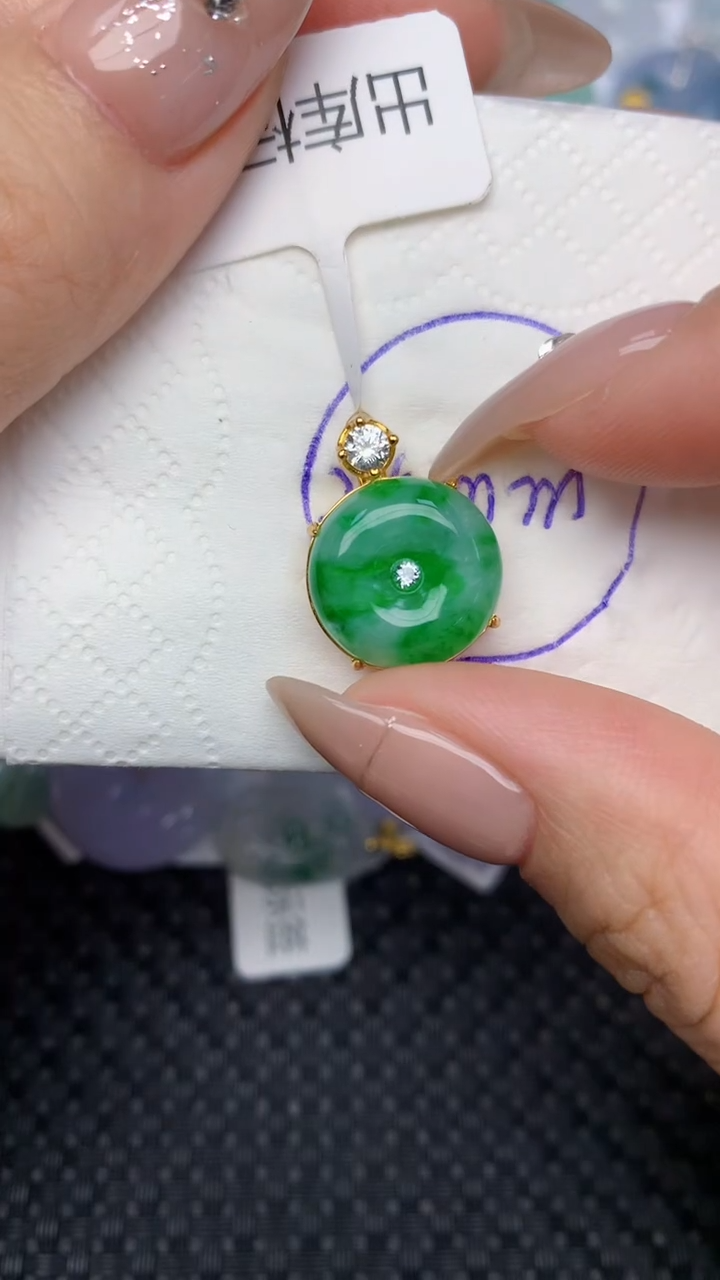 颈饰未镶嵌翡翠天然缅甸翡翠a货百元以上9元证书费自理