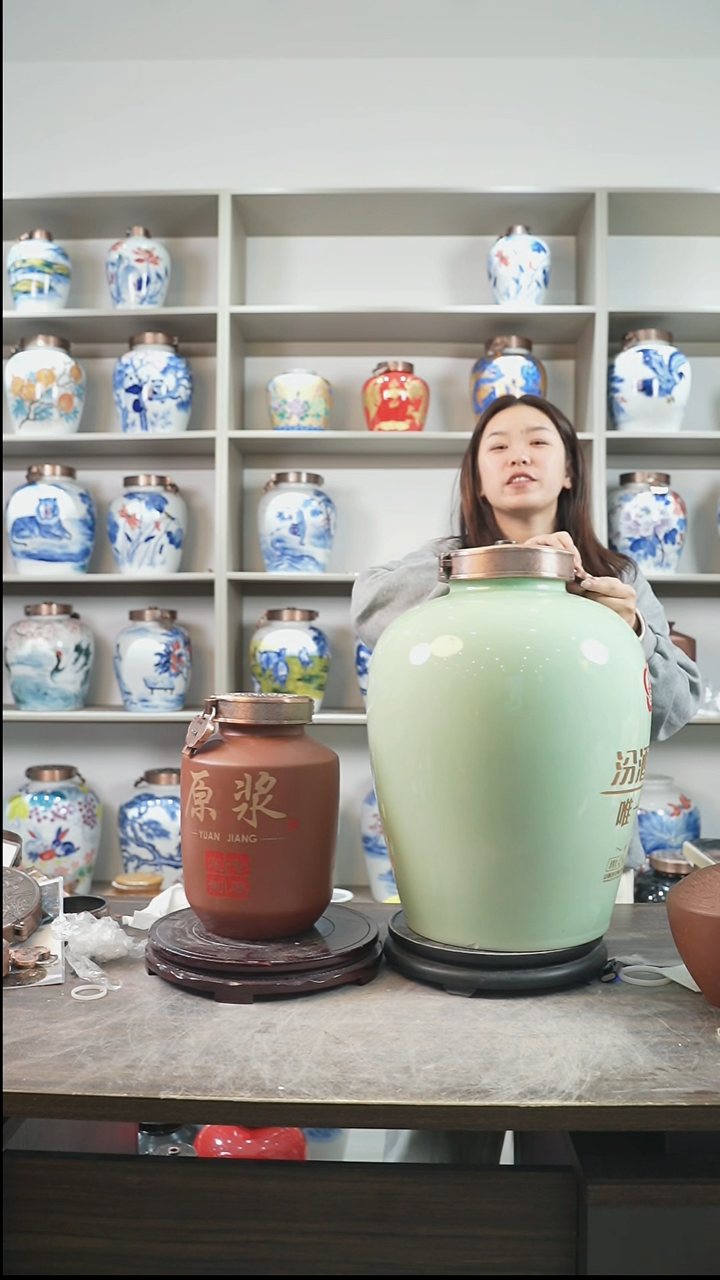 泥塑豆青色五十斤带字唯一