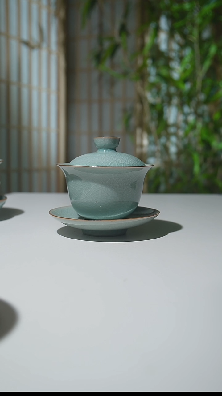 其他A冰花釉三才元宝盖碗原矿安全发货