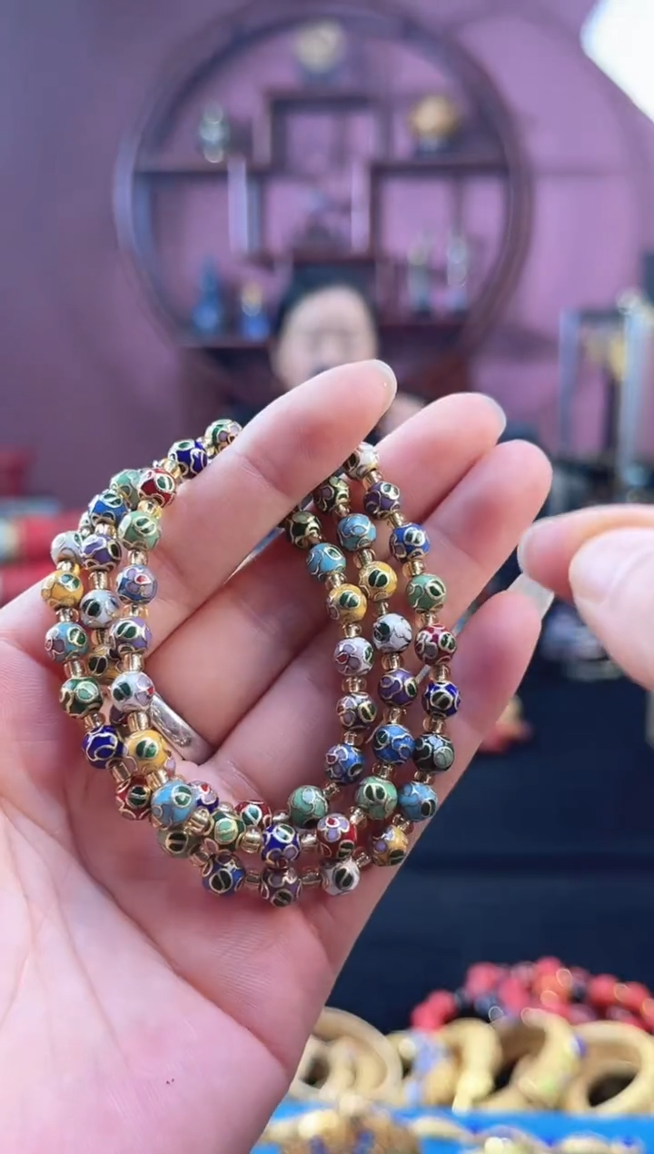 非遗 景泰蓝项链 0.6多宝