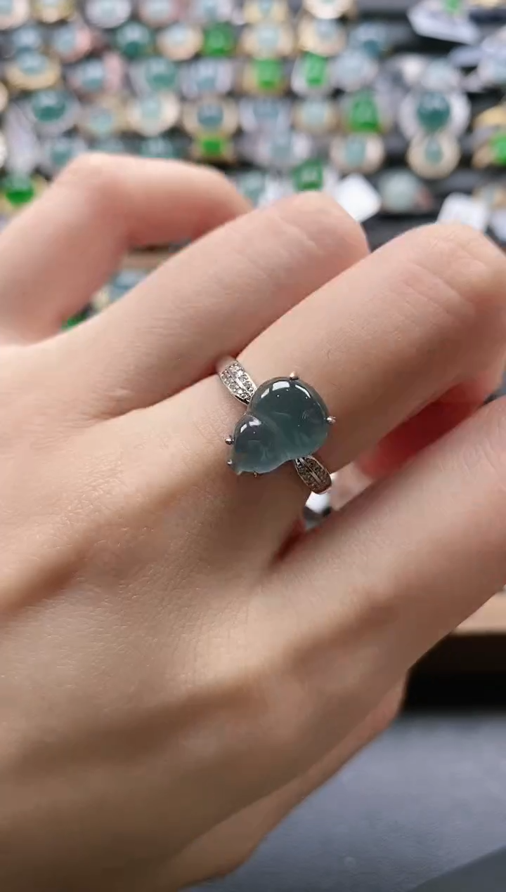 【闪购商品】翡翠戒指银S925镶嵌51511