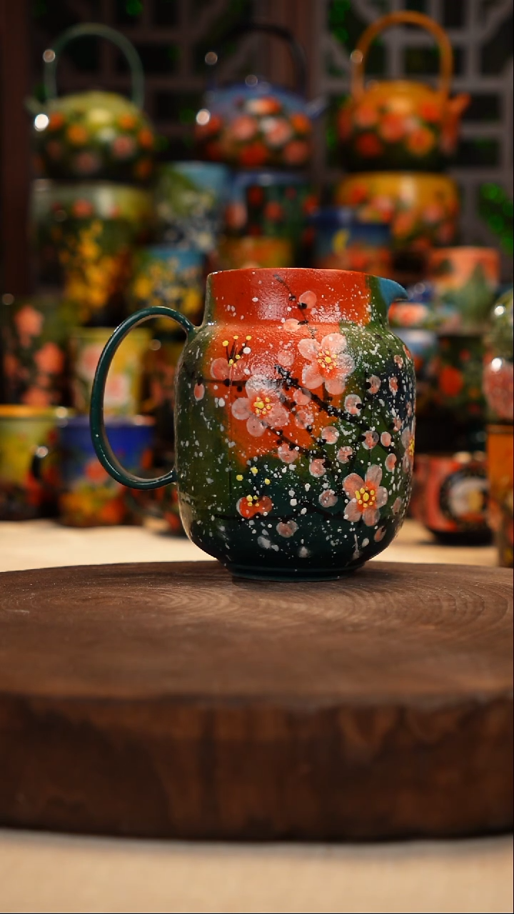 紫砂 油画釉下彩手绘