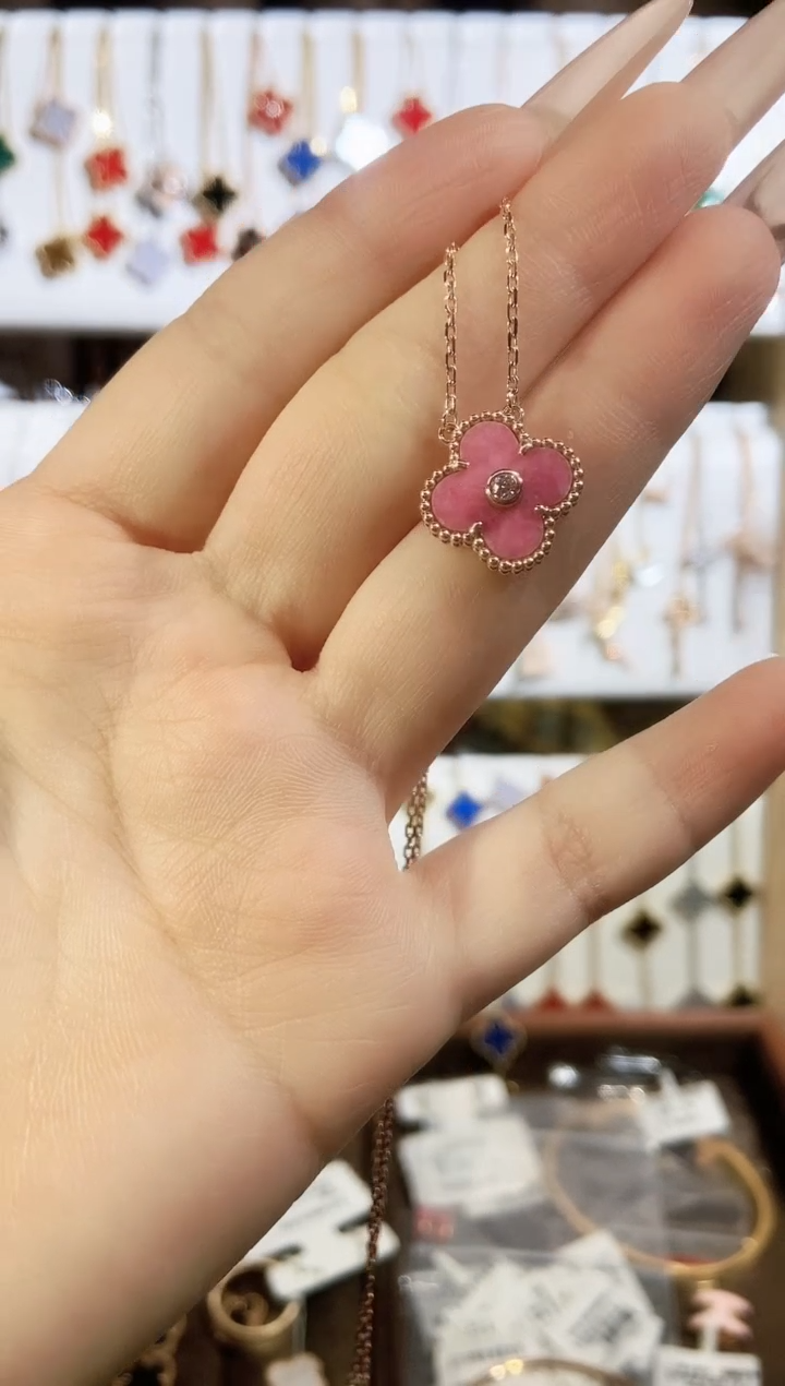 【闪购商品】钻石套链18K金镶嵌钻石K玫