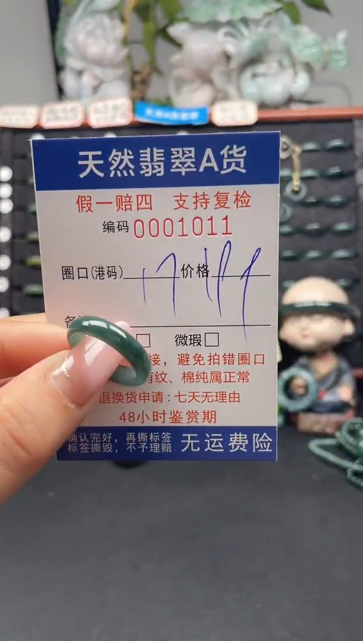 未镶嵌戒指翡翠17*1011