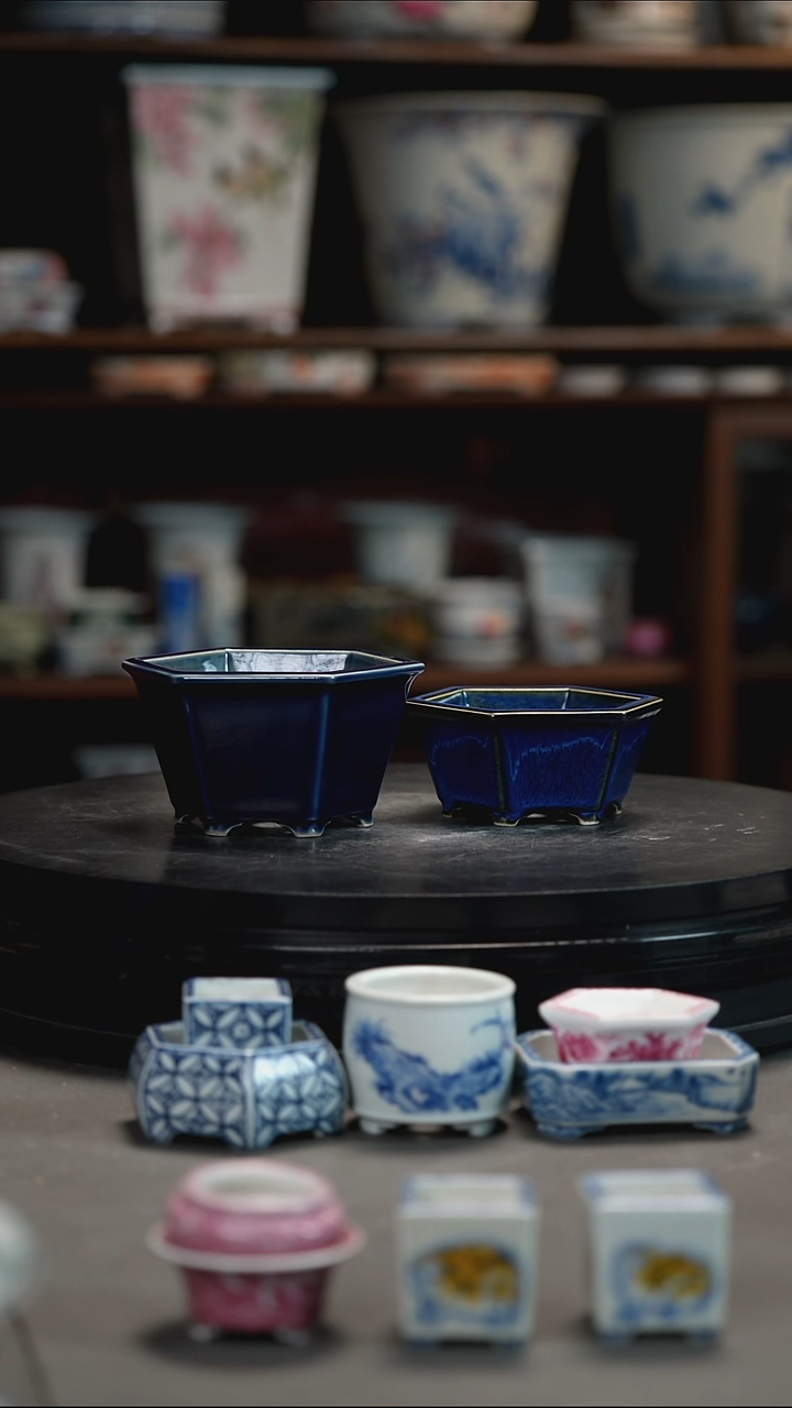 高温颜色釉盆小**玥高温颜色釉盆