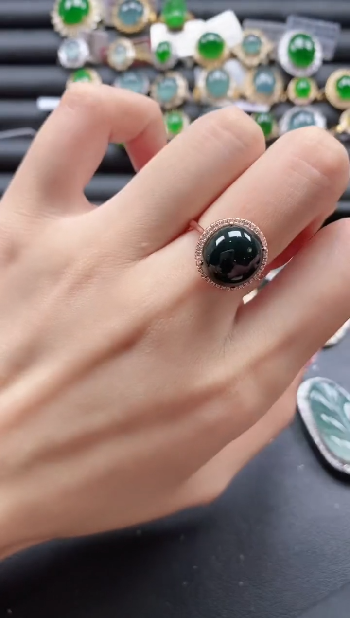 【闪购商品】翡翠戒指银S925镶嵌515111