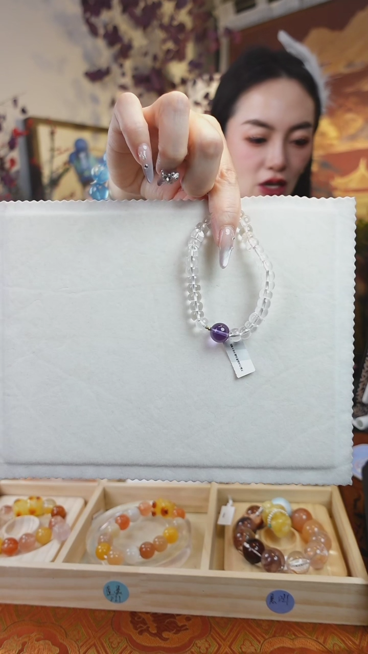 【闪购商品】水晶手串未镶嵌白水晶紫水晶手串