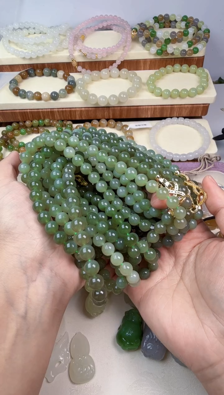 项链未镶嵌和田玉8mm项链多样性发其一