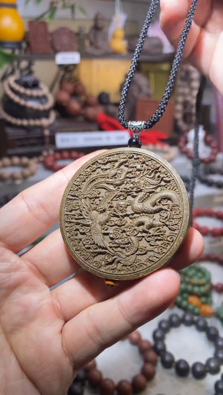 【闪购商品】泥塑桂花香方合香牌-龙凤呈祥