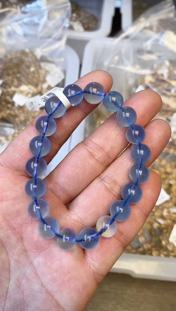 【闪购商品】水晶手串未镶嵌A37 海蓝宝 10mm