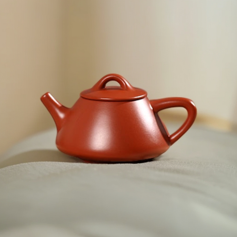 潮州朱泥小容量茶壶陶瓷红泥茶罐石瓢壶150毫升茶具茶壶紫砂壶