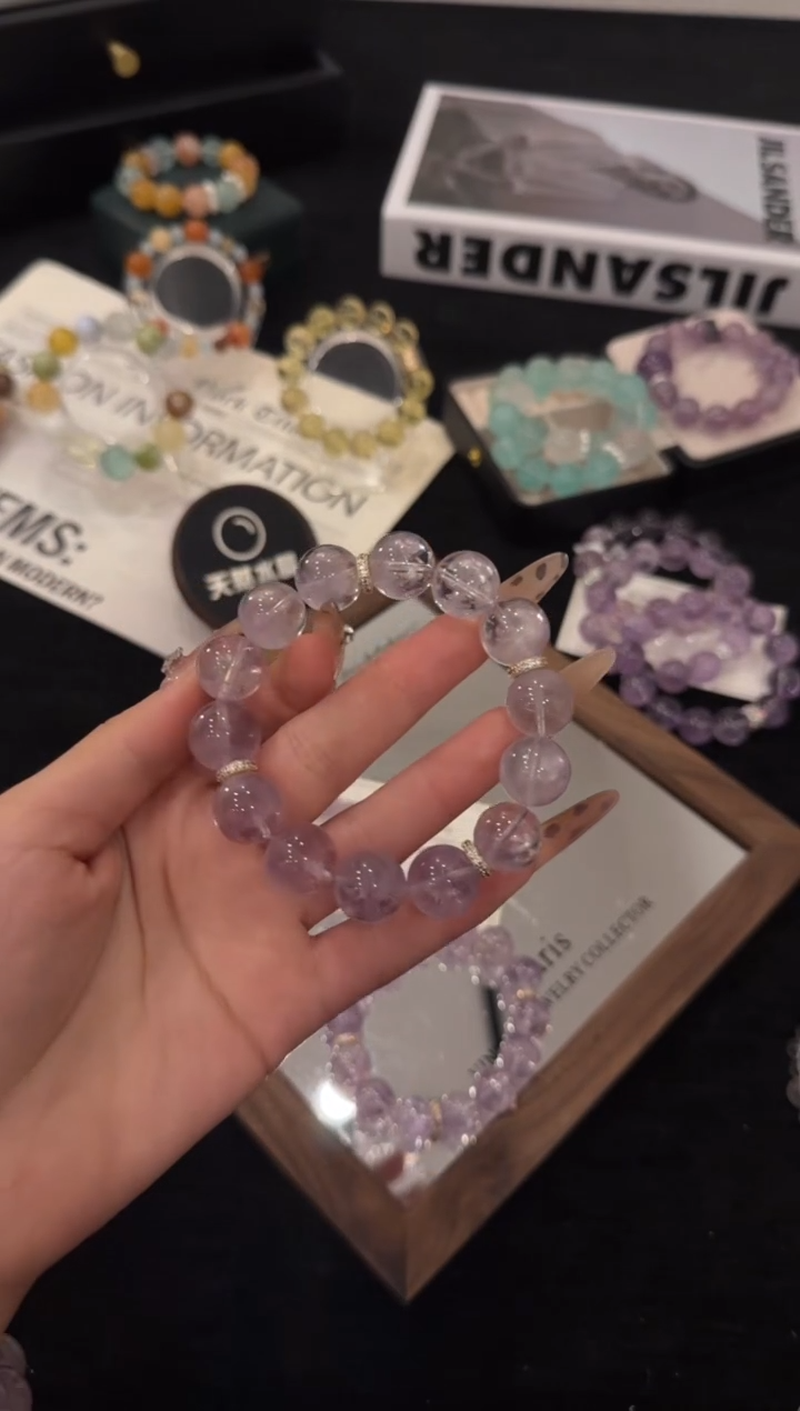 合金手链水晶紫兔毛x3543