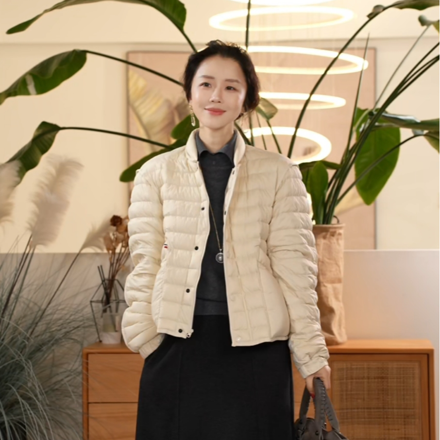 X【叭哒不惑】鹅绒立领宽松休闲百搭外套羽绒服