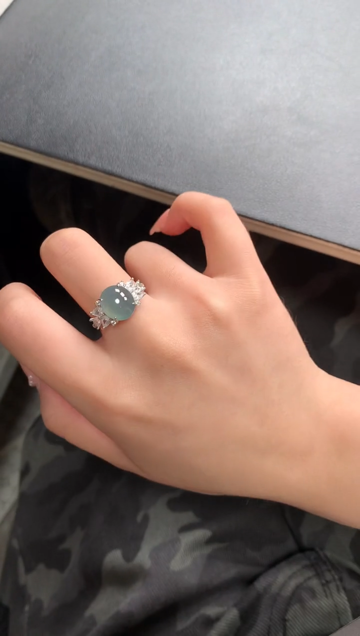 【闪购商品】翡翠戒指银S925镶嵌5241