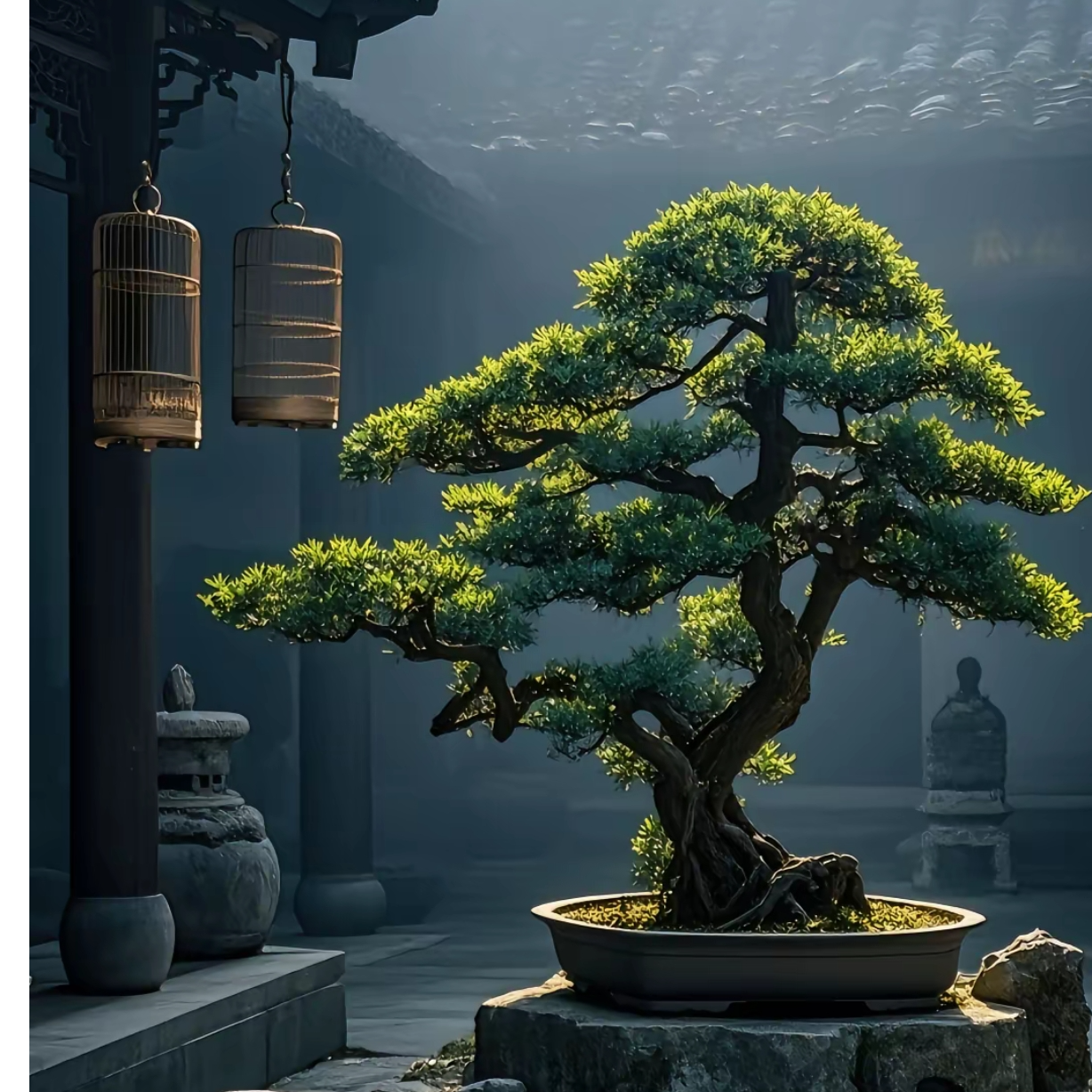 造型罗汉松迎客松庭院别墅盆景罗汉松盆景迎客松盆景盆景植物