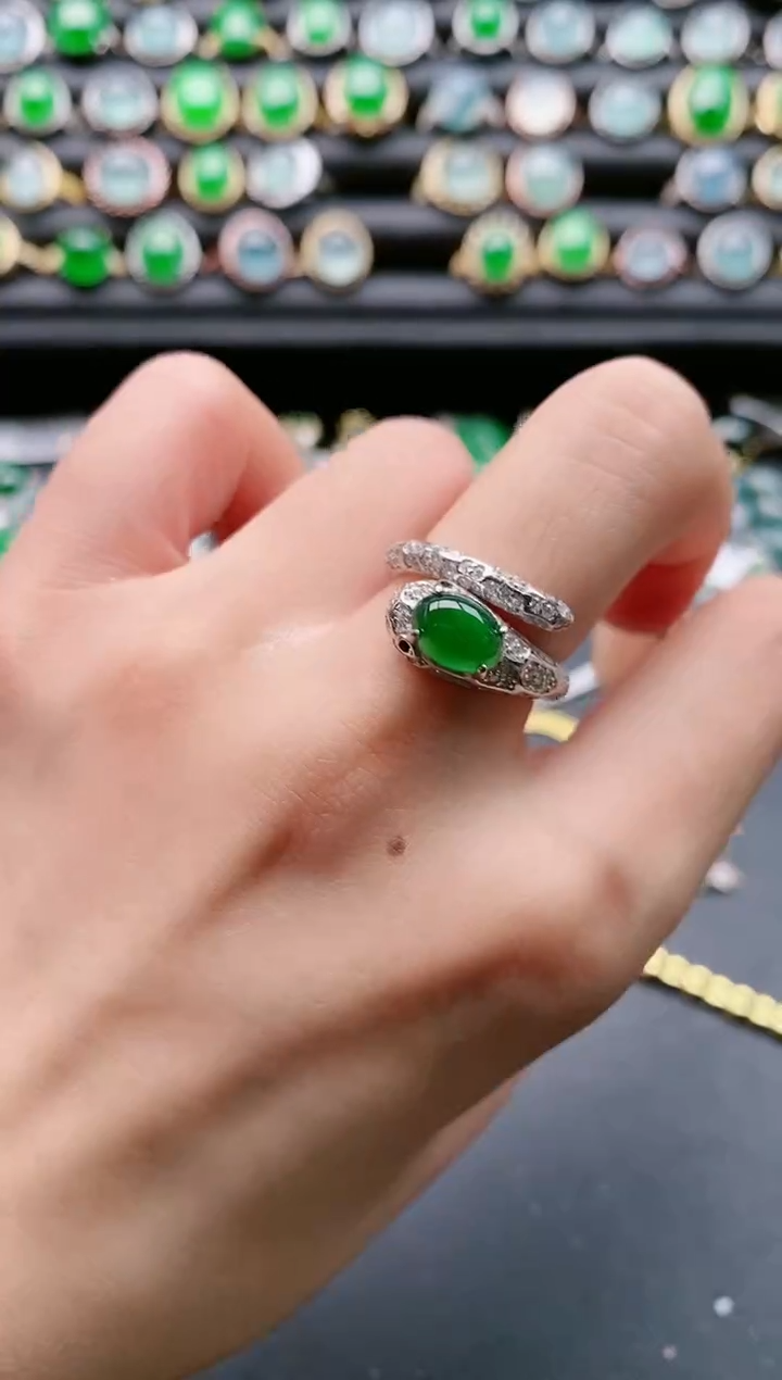 【闪购商品】翡翠戒指银S925镶嵌1111111