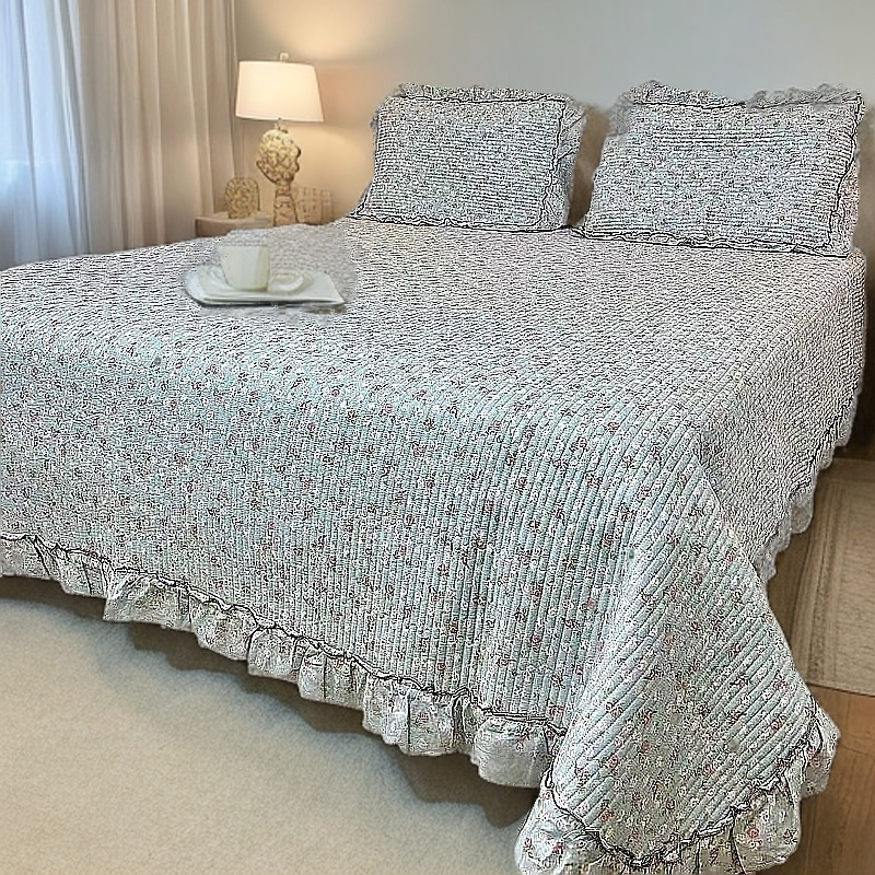 全棉A类双层纱床盖三件套