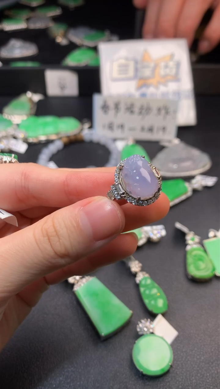 【闪购商品】翡翠戒指银S925镶嵌翡翠