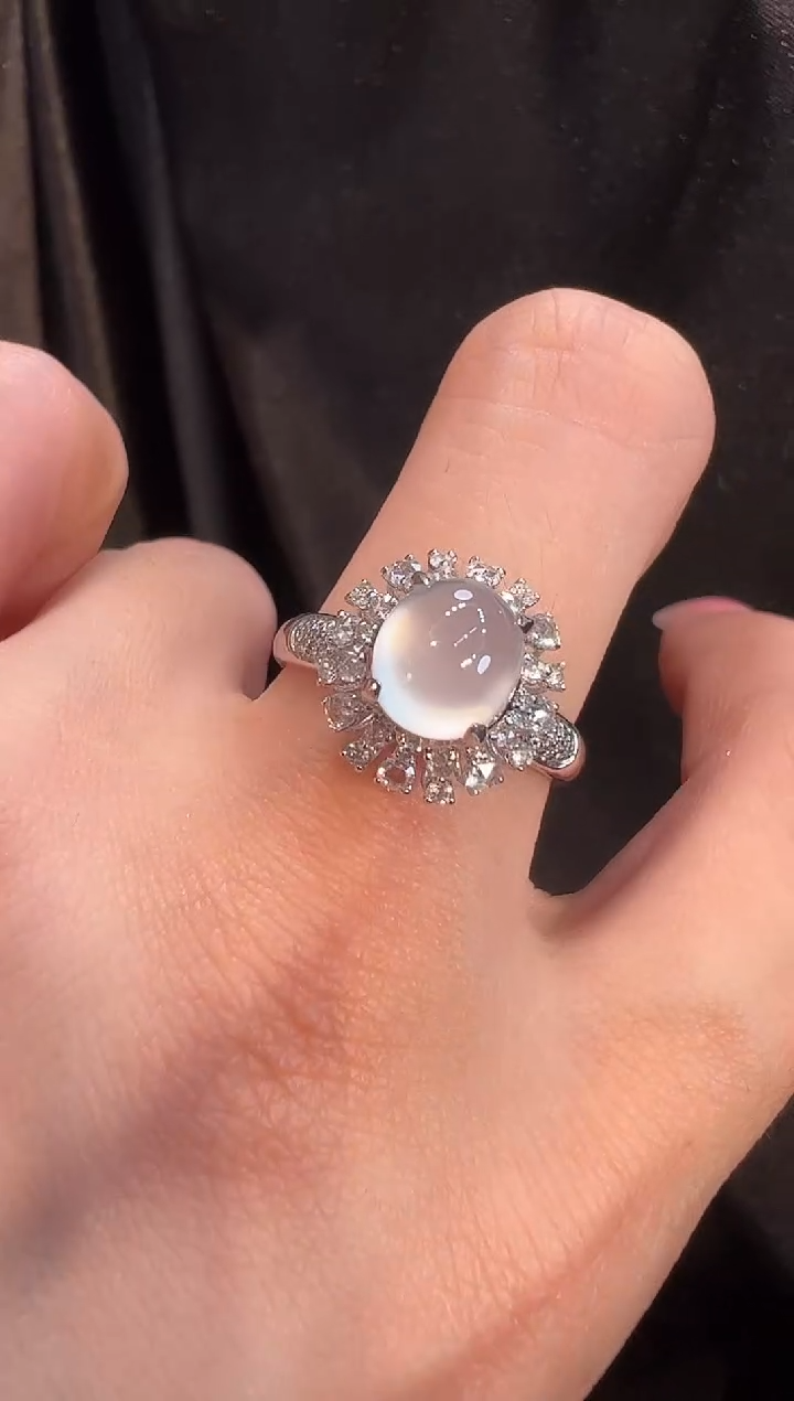 【闪购商品】翡翠戒指18K金镶嵌戒指