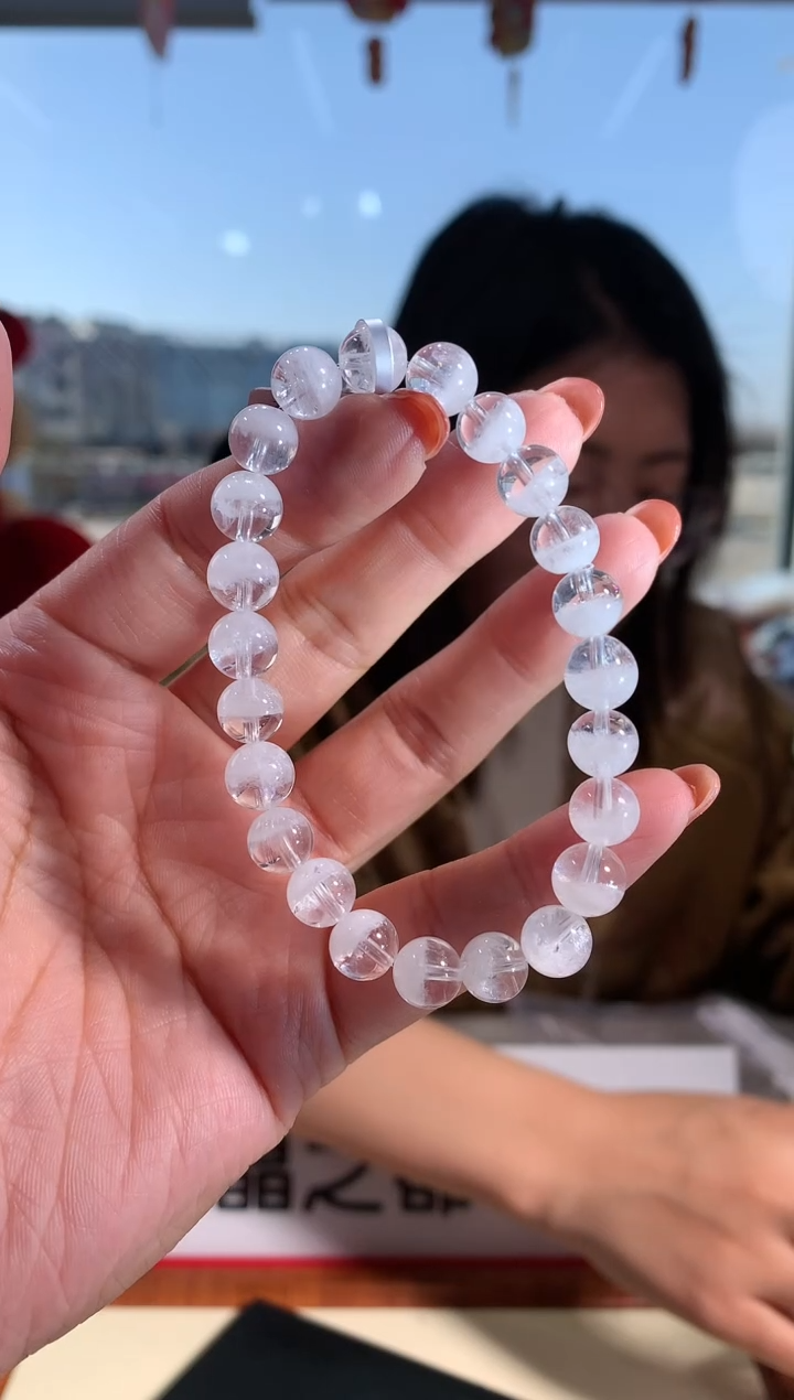 【闪购商品】水晶手链未镶嵌7.8mm白幽灵手链
