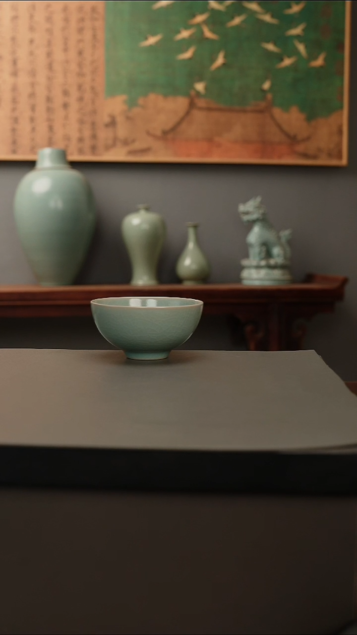 杯仿古釉原矿  鸡心杯