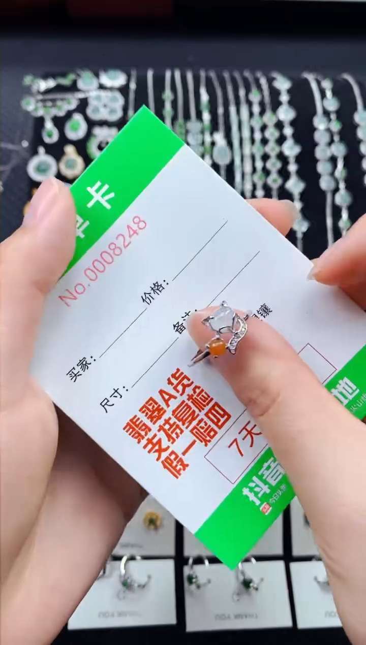 【闪购商品】翡翠戒指银S925镶嵌8248