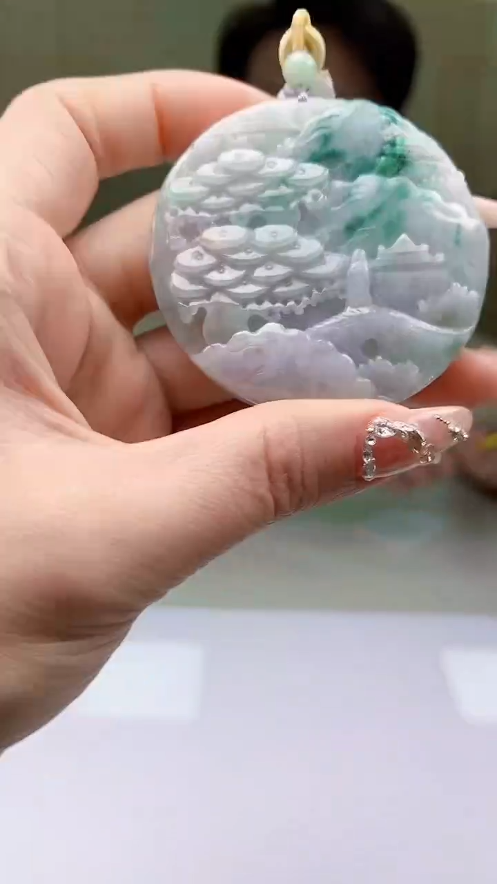 【闪购商品】定制翡翠未镶嵌1502ty-毛货挂件97