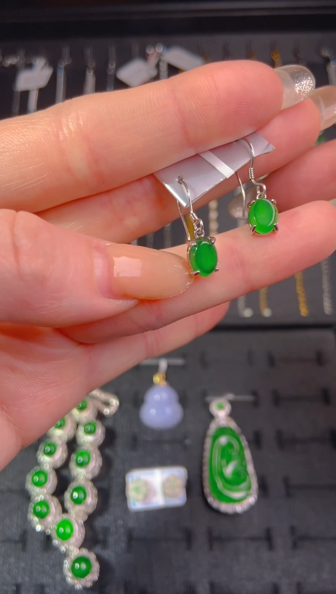 【闪购商品】翡翠耳饰未镶嵌天然翡翠A货35