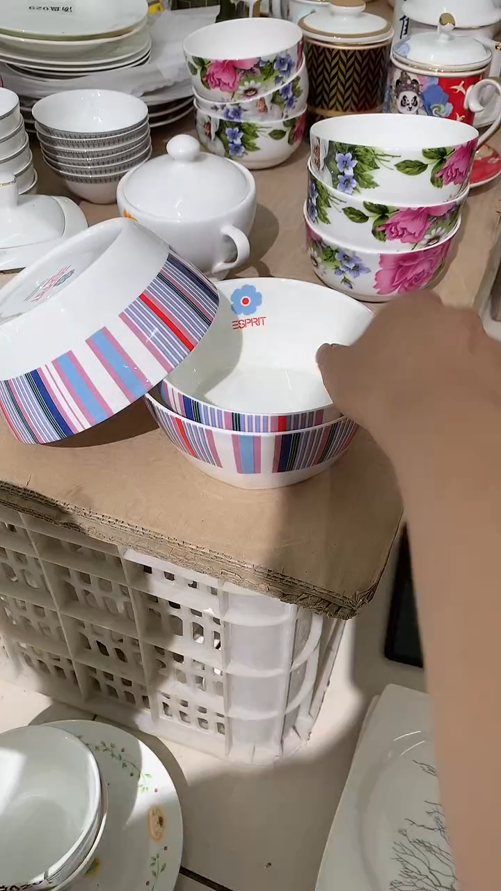 陶瓷隆达骨质瓷竖条三件套