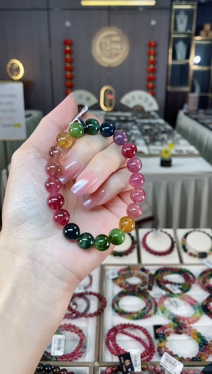 未镶嵌老矿碧玺单圈手串9mm+碧玺hon多样性发货一条