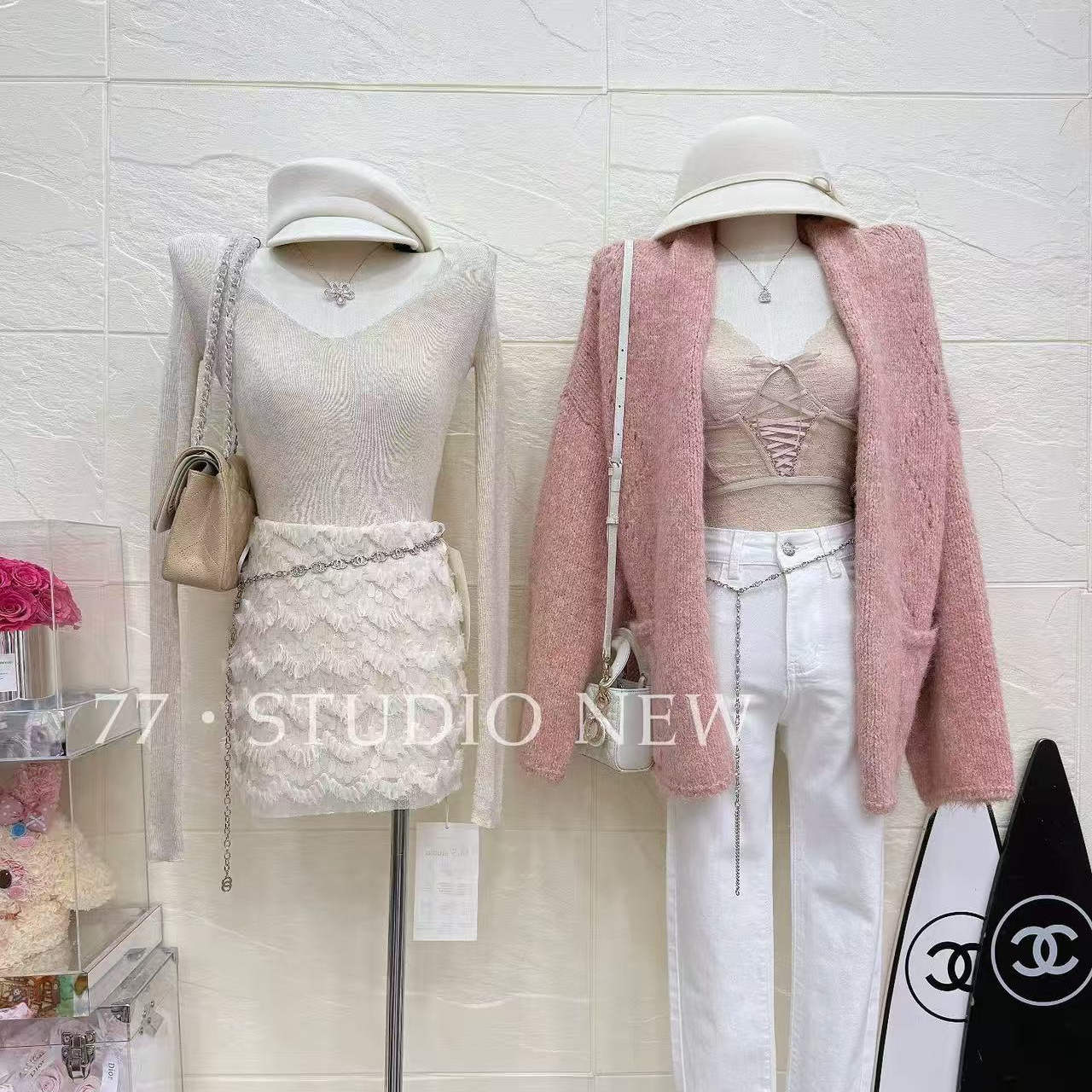 （新款在这里）档口新款韩系纯欲针织冬款套装