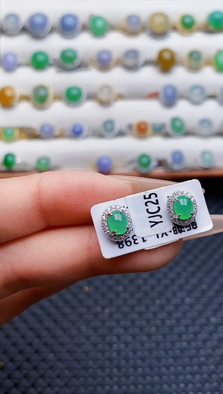 银S925镶嵌戒指翡翠2574