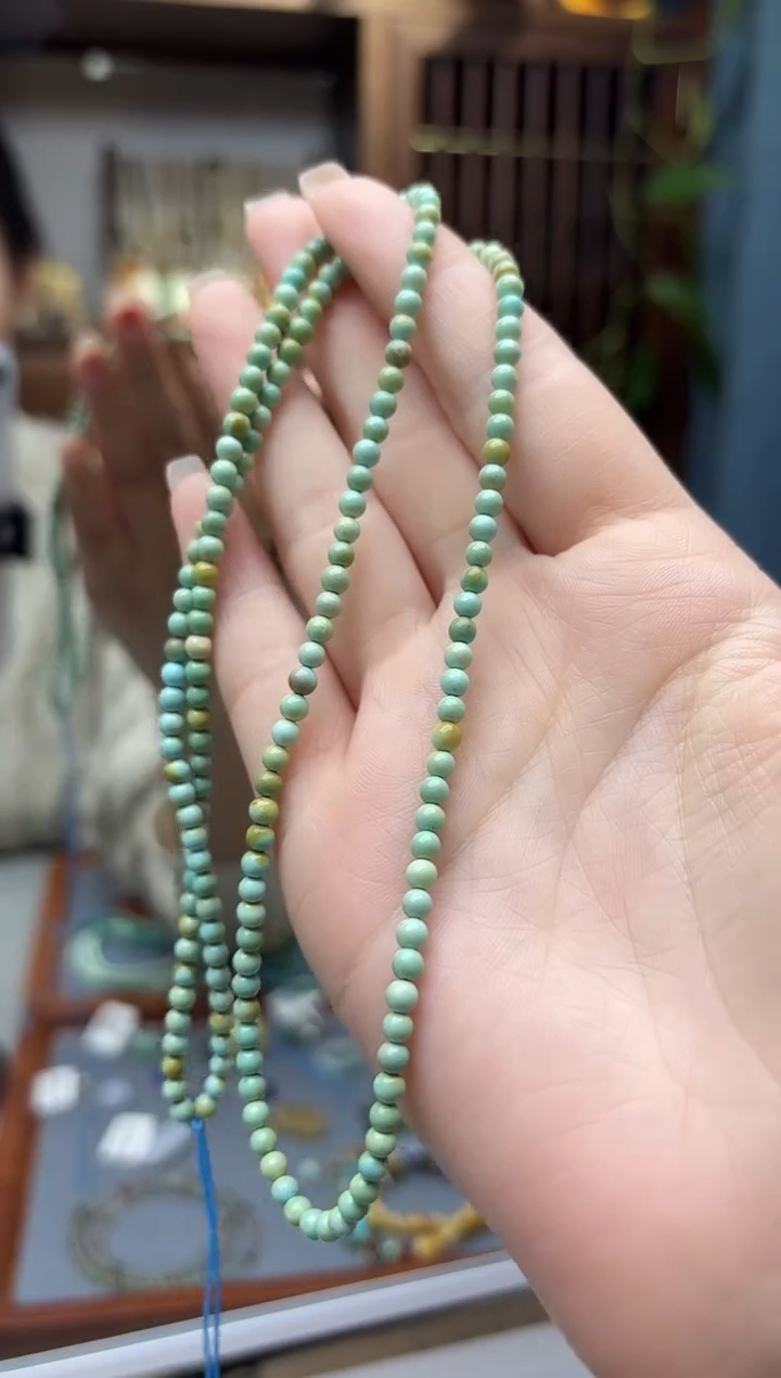 未镶嵌绿松石车挂松石小米珠长串GW